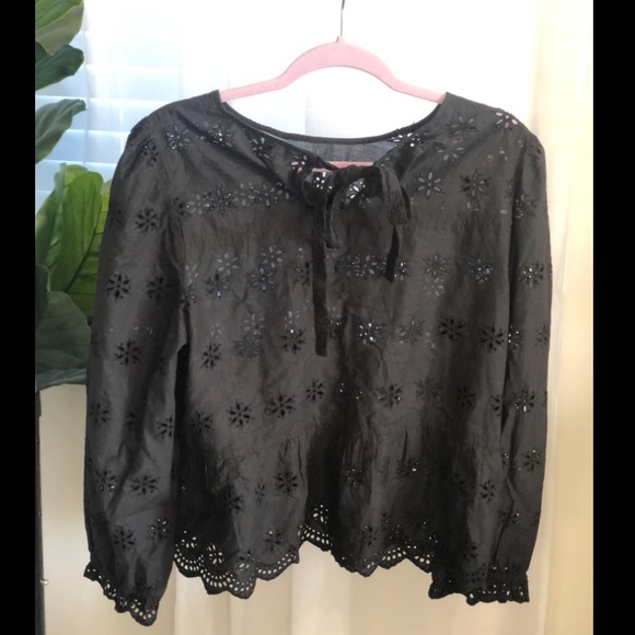NWT Madewell Eyelet Blouse Lg - Picture 2 of 3